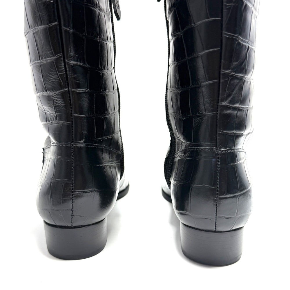 Schutz Women's Helena Over the Knee Boots Black Croco Print Size 9B NWT/COX - Picture 7 of 12